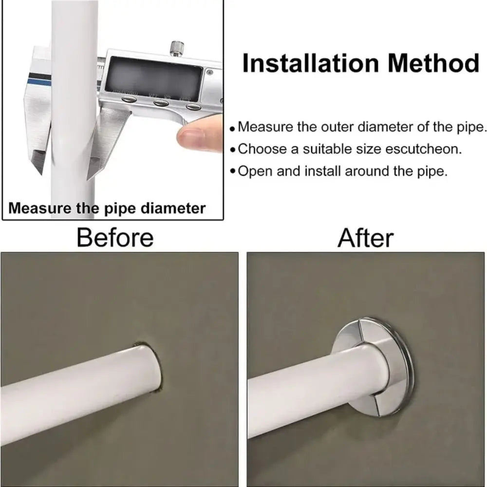 Useful Self-Adhesive Shower Faucet Cover Stainless Steel Silver