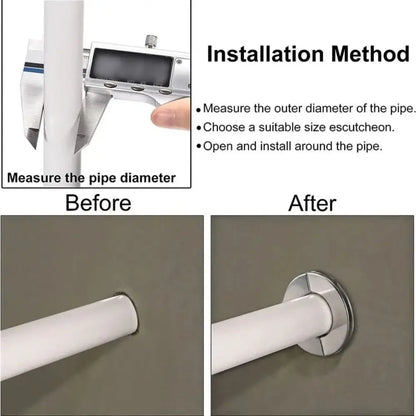Useful Self-Adhesive Shower Faucet Cover Stainless Steel Silver