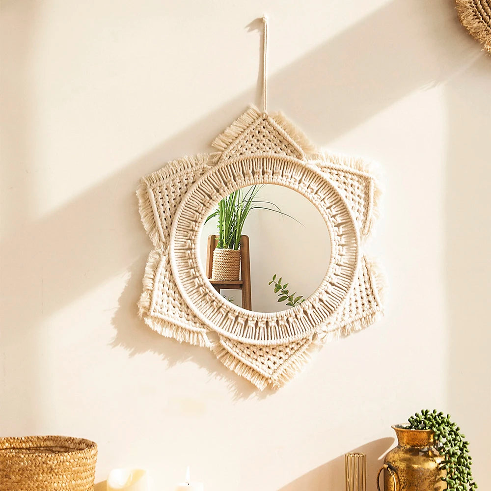 Wall Mirror Macrame Decorative Mirrors Boho Decor Wall