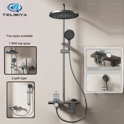 Gray Bathroom Shower Rainfall Shower Faucet Apartment Hotels