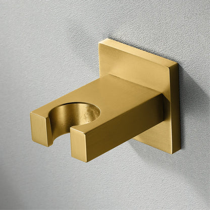 Wall-Mounted Shower Base Chrome Black Gold Square Hand-Held