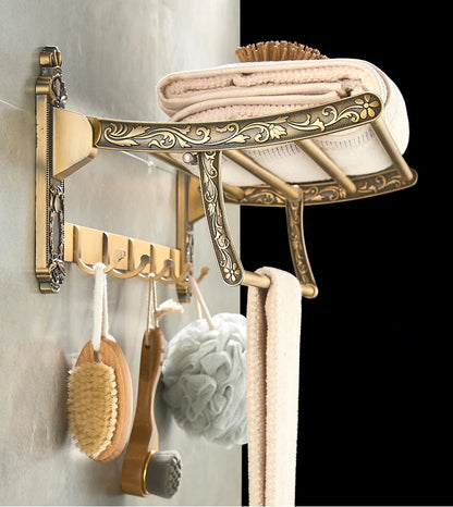 Antique Bathroom Hardware Wall-Mounted Towel Rack Toilet Brush