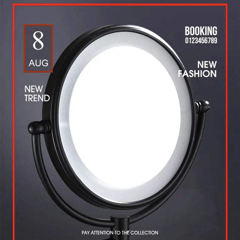 Bathroom Makeup Mirrors Black/Brushed Gold Brass Wall Extending