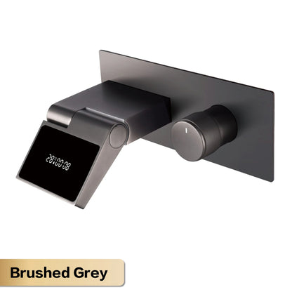 Luxury Gun Gray Brass Wall Mounted Bathroom Faucet