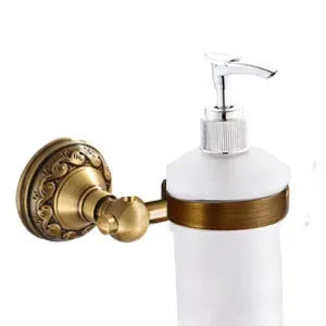 Antique Brass Aluminium Bathroom Robe Hook Paper Holder