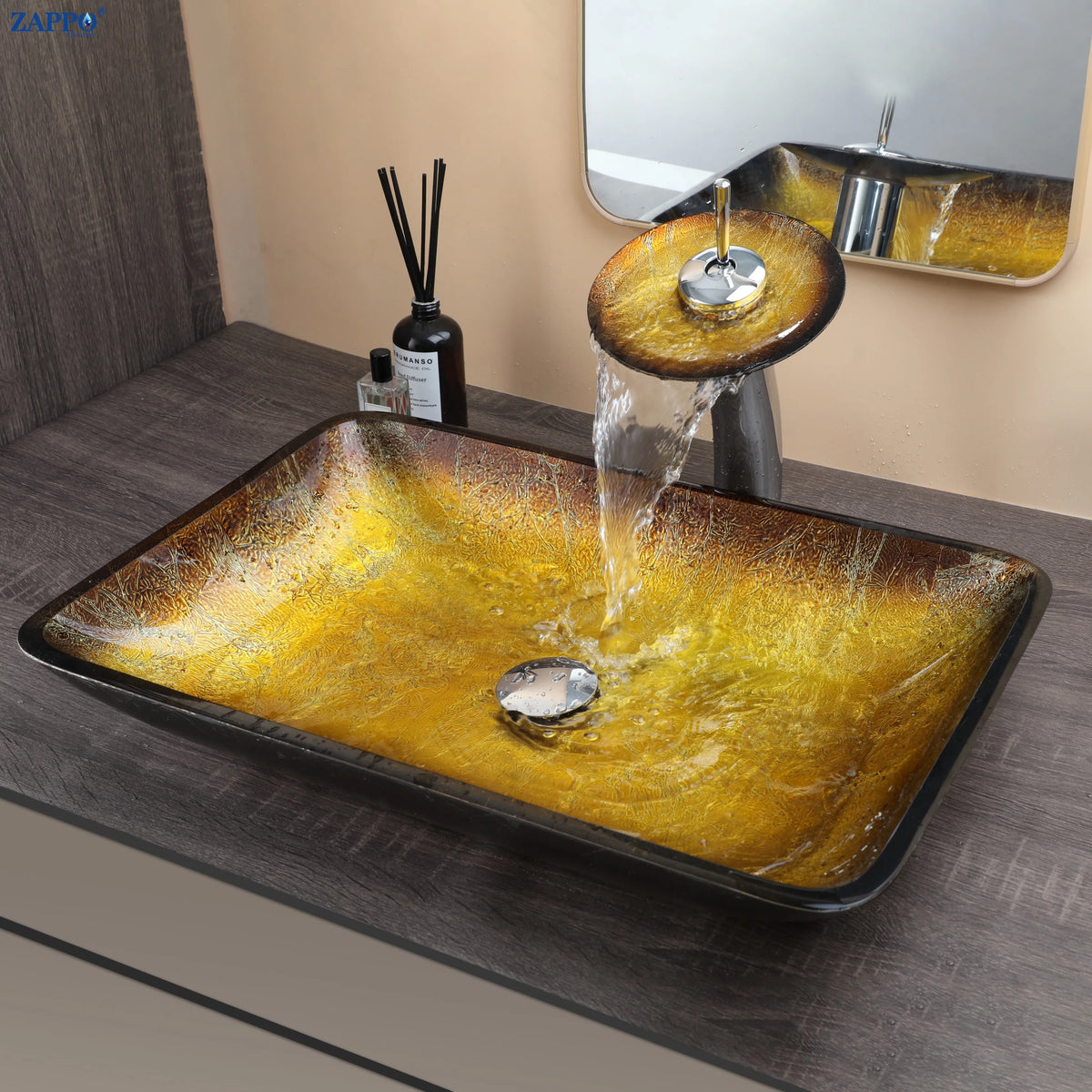 Kemaidi Big Tempered Glass Basin Sink Washbasin Bathroom