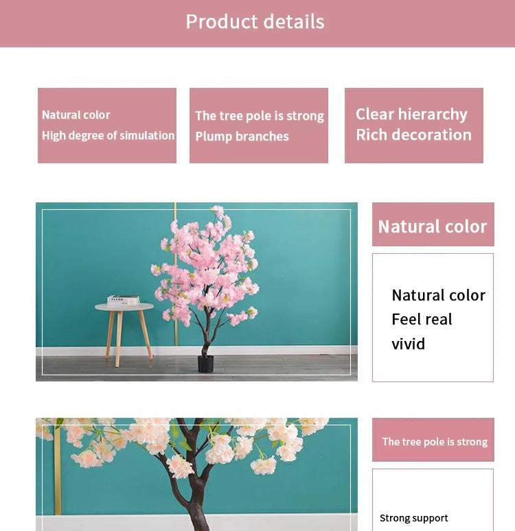 Decoration Artificial Cherry Tree Bonsai Wedding Indoor Living