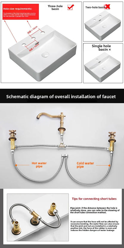 Widespread Bathroom Sink Faucet Hole Deck Mounted Dual