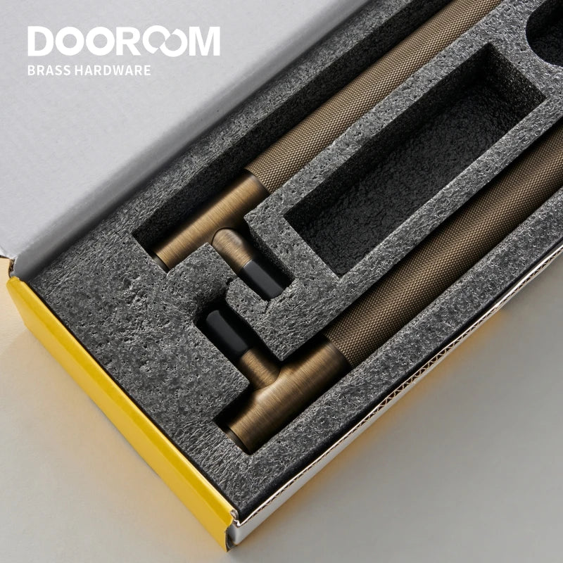 Dooroom Antique Brass Door Double Sided Knurled Pull