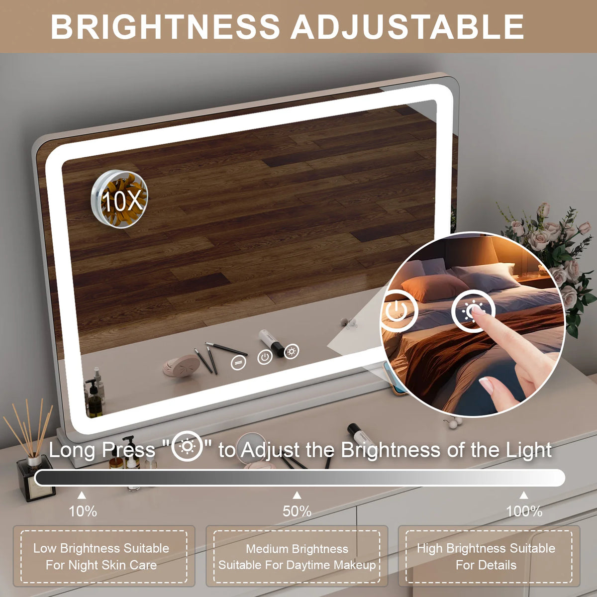 80cm Dressing Table Led Hollywood Vanity Mirror Large