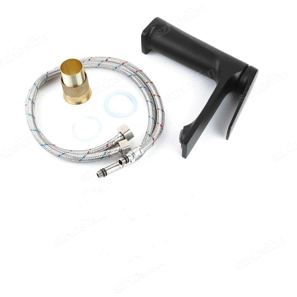 Brass Core Modern Bathroom Sink Faucet Handle Deck