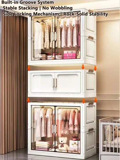 Multi-Functional Folding Storage Cabinet Doors White/Black/Gray