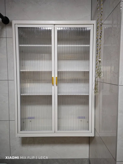 Modern Wall Mounted Bathroom Cabinet White Waterproof Storage
