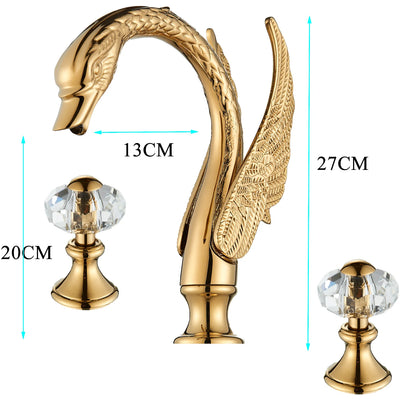 Golden Bathroom Faucet Swan/Bird Shape Basin Faucet Tap