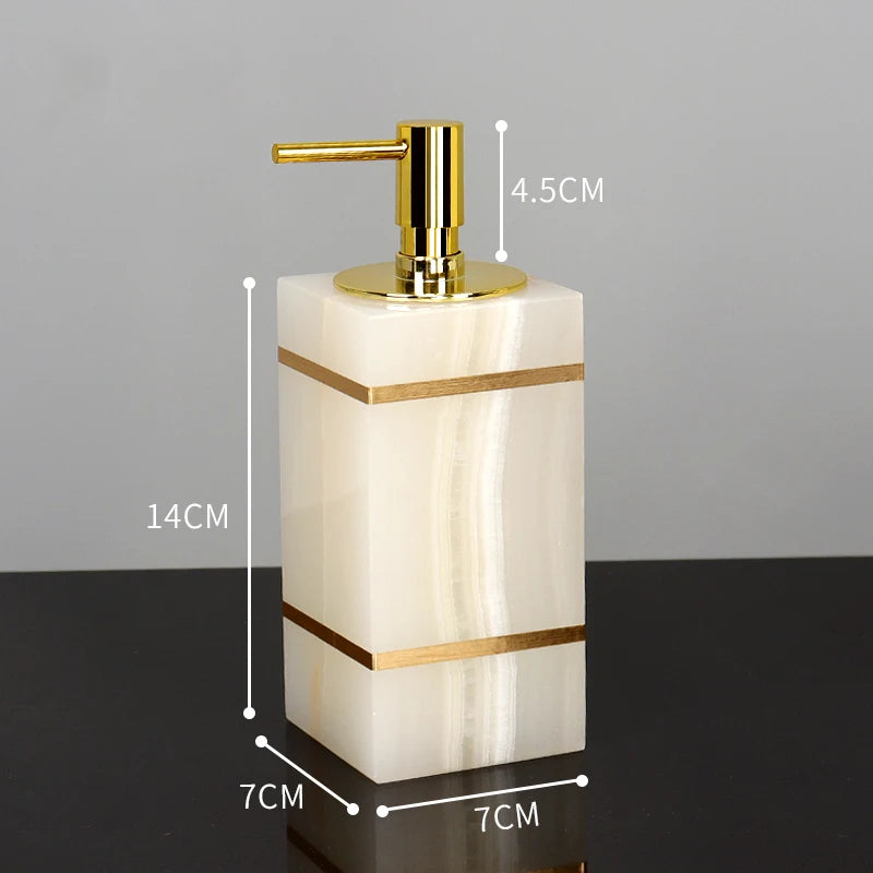 White Onyx Natural Marble Bathroom Gold Luxury Soap