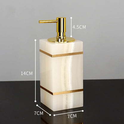 White Onyx Natural Marble Bathroom Gold Luxury Soap