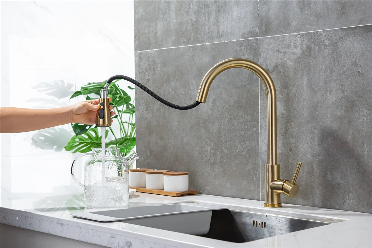 Smart Touch Sink Faucets Stainless Steel Pull Out