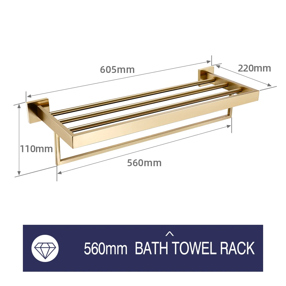 Brushed Gold Bathroom Toilet Brush Holder Toilet Paper
