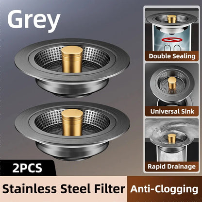 Universal Sink Strainer Stainless Steel Pop-Up Drain Plug