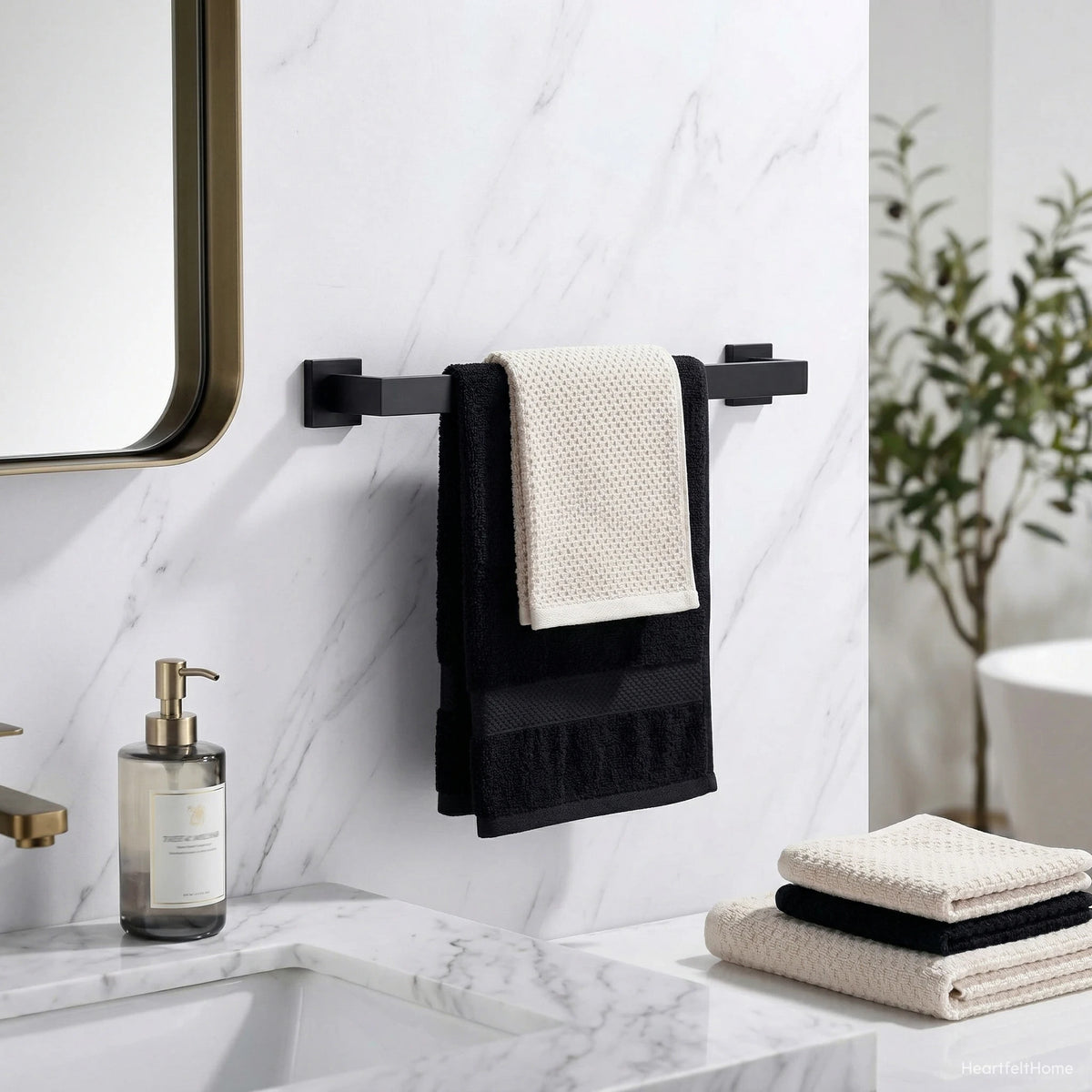 Bathroom Stainless Steel Towel Rack Durable Space Saving