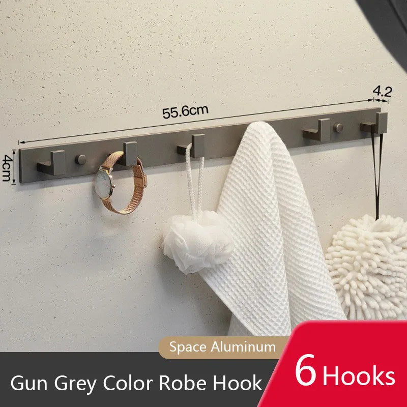 Bathroom Hardware Robe Hooks Matte Black/Gun Grey Color