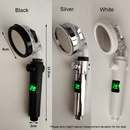 Led Digital Temperature Display Shower Head Modes Large