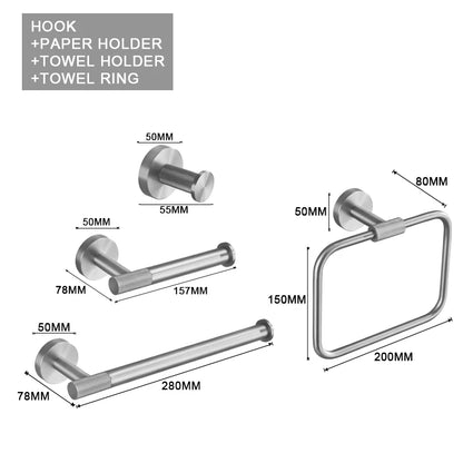 Brushed Nickel Bathroom Wall Mount Bath Shelf Robe