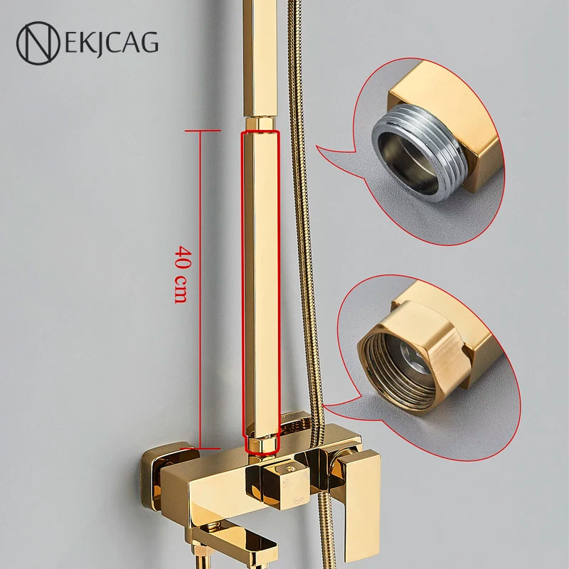 Square Extension Tube Bathroom Shower Faucet Extra Extend
