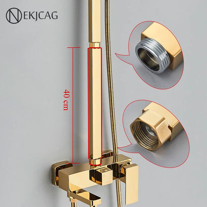 Square Extension Tube Bathroom Shower Faucet Extra Extend