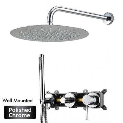 Gunmetal Shower Faucet 8-16 Wall Mounted Concealed Control