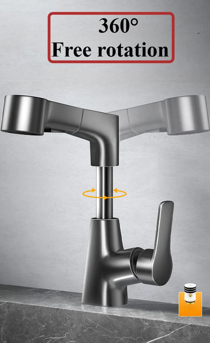 Basin Faucet Bathroom Pull Out Lift Mixer Tap