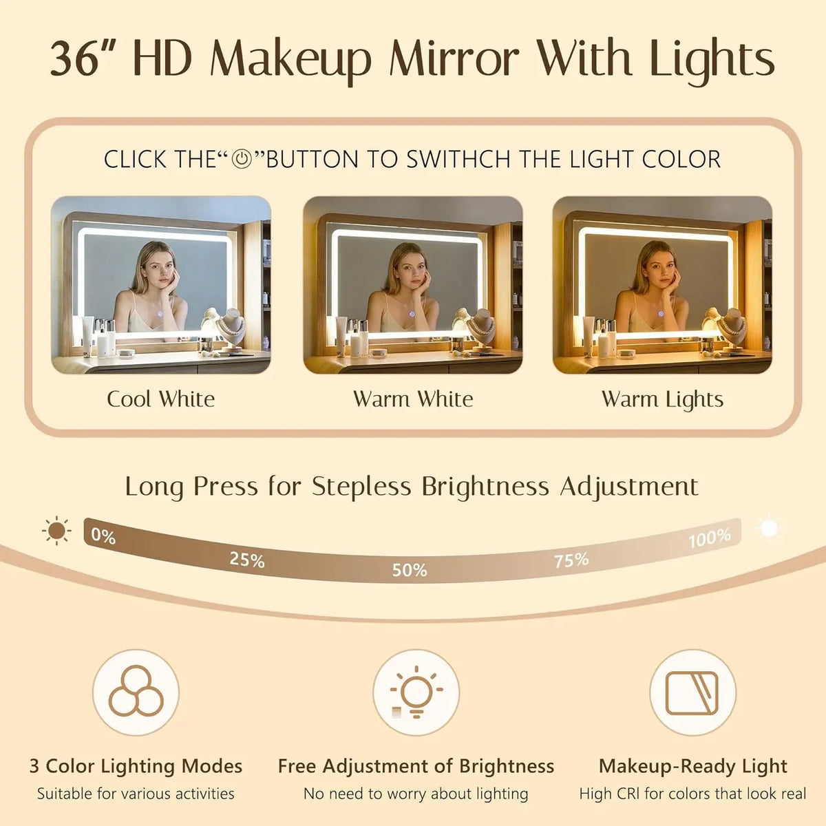 50 Modern Makeup Vanity Lighted 35 43 Mirror