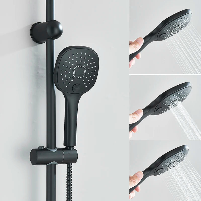 Hole Input Bathroom Shower Faucet Rainfall Head Shower