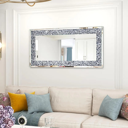 120x60cm Crystal Crush Diamond Wall Mirror Gorgeous