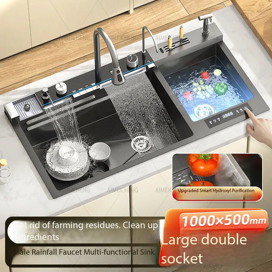Smart Fruit & Vegetable Purification Double Sink Sus304