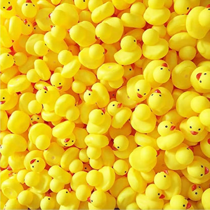 10-200pcs Yellow Rubber Duck Bath Toys Mini Squeak