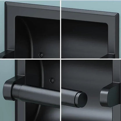 Black Metal Toilet Paper Holder Recessed Toilet Paper
