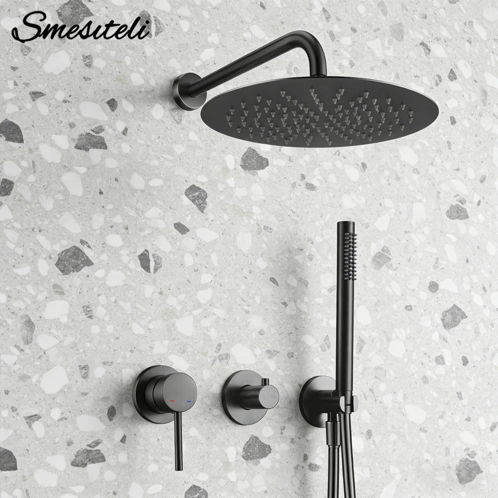 Gunmetal Shower Faucet 8-16 Embed Box Wall Mounted