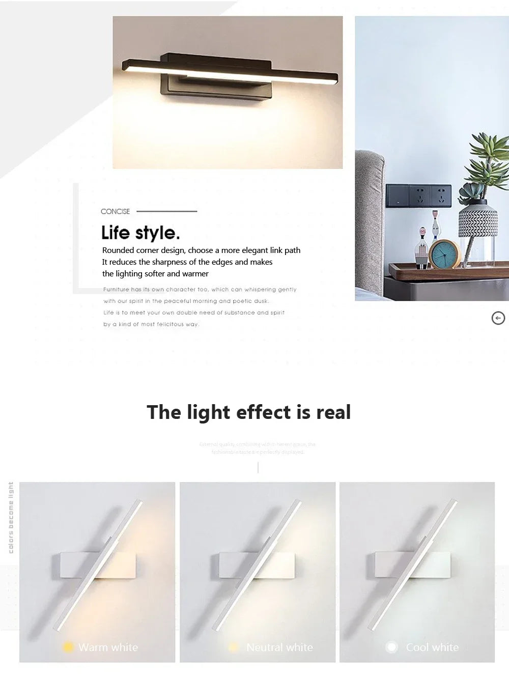 Modern Retractable Led Bathroom Mirror Light Makeup Vanity