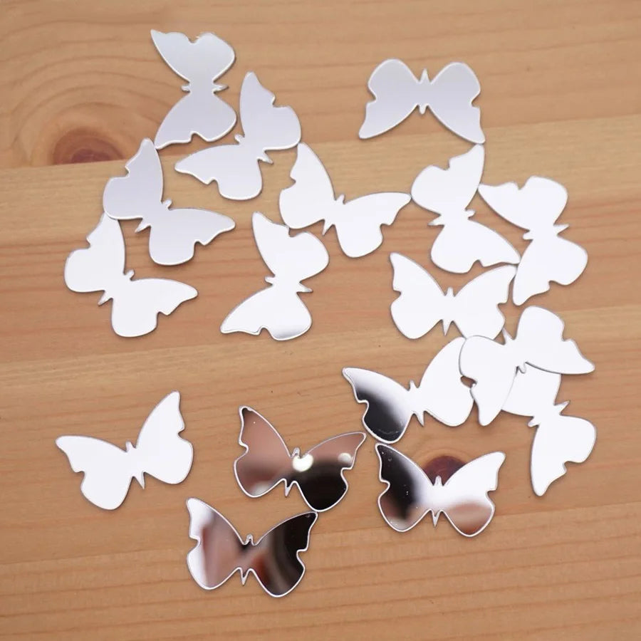 100pcs Small Butterflies Wall Mirror Sticker 3d Acrylic