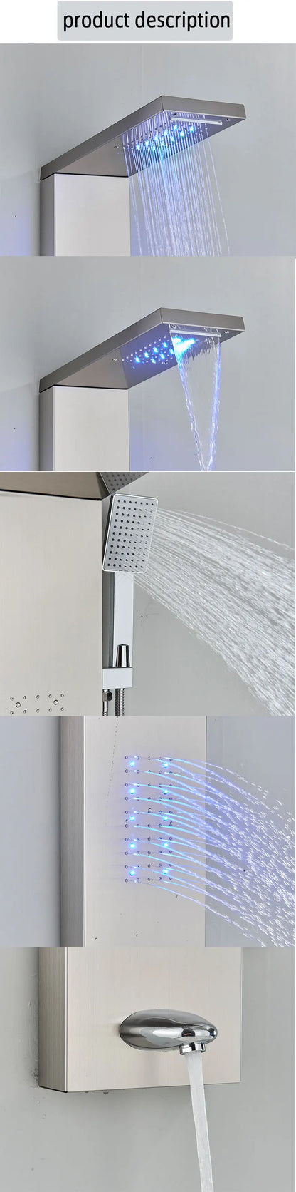 Ulgksd Bathroom Shower Panel Led Light Bathroom Faucet