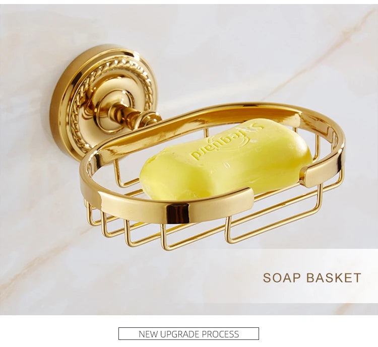 Gold Bath Hardware Bathroom Shelf Soap Dish Toilet