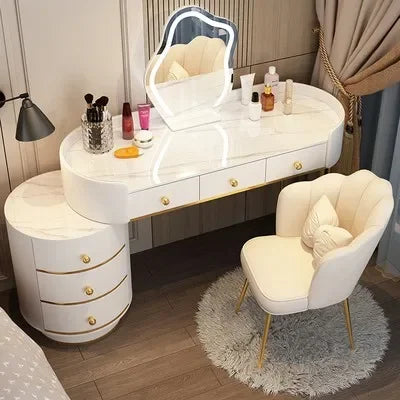 Pink White Vanity Table Women Luxury Nail European