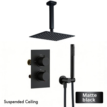 Bathroom Faucet Dial Way Brushed Gold Thermostat Shower