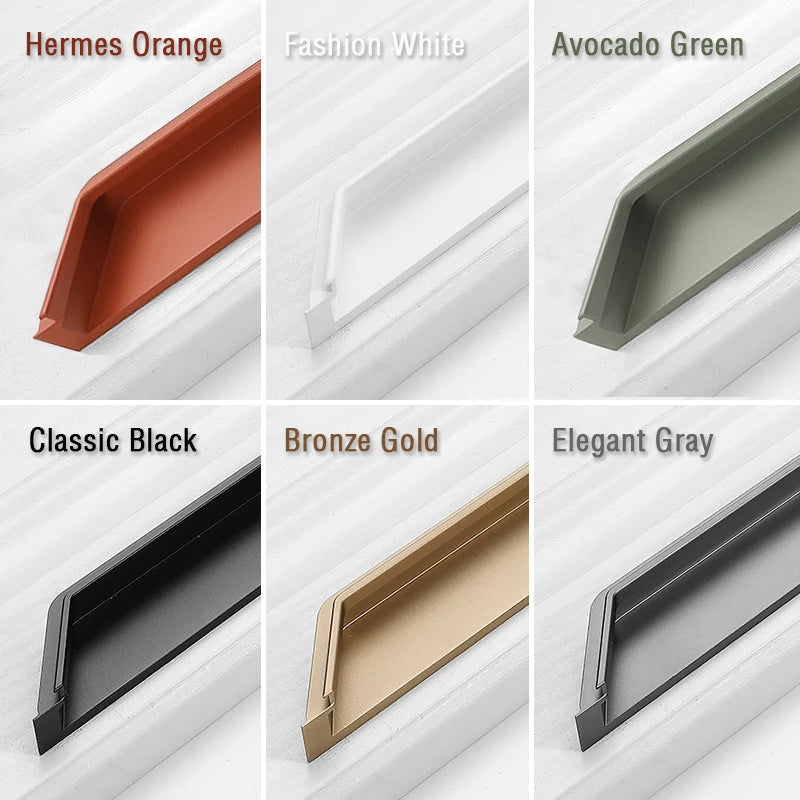 Kak Recessed Cabinet Handles Black Hidden Sliding Door