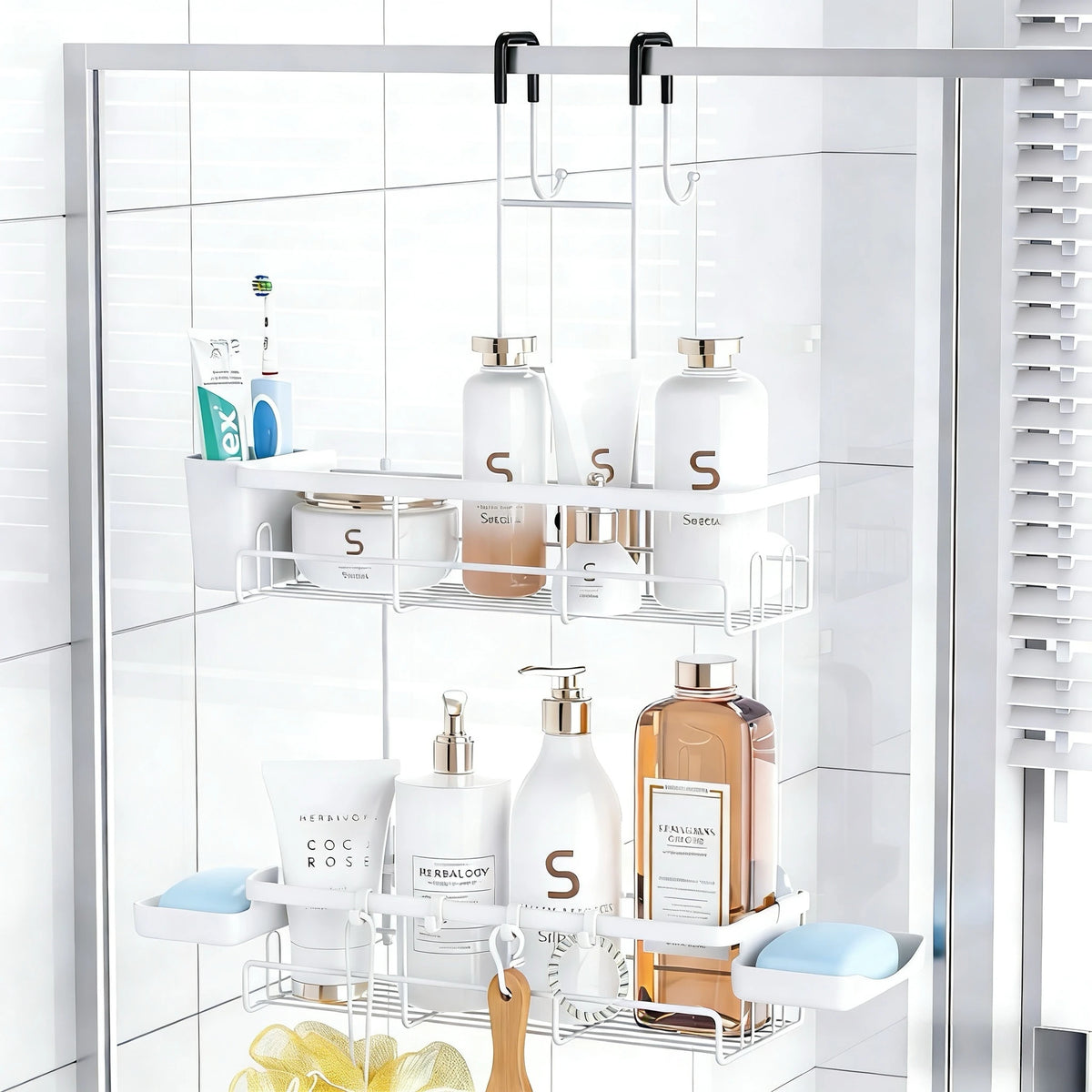 Shower Caddy Adhesive No Drill Bathroom Shower Organizers