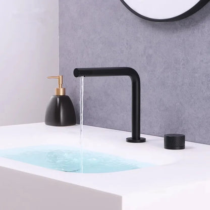 Brushed Gold Bathroom Faucet Two Holes Gun Grey