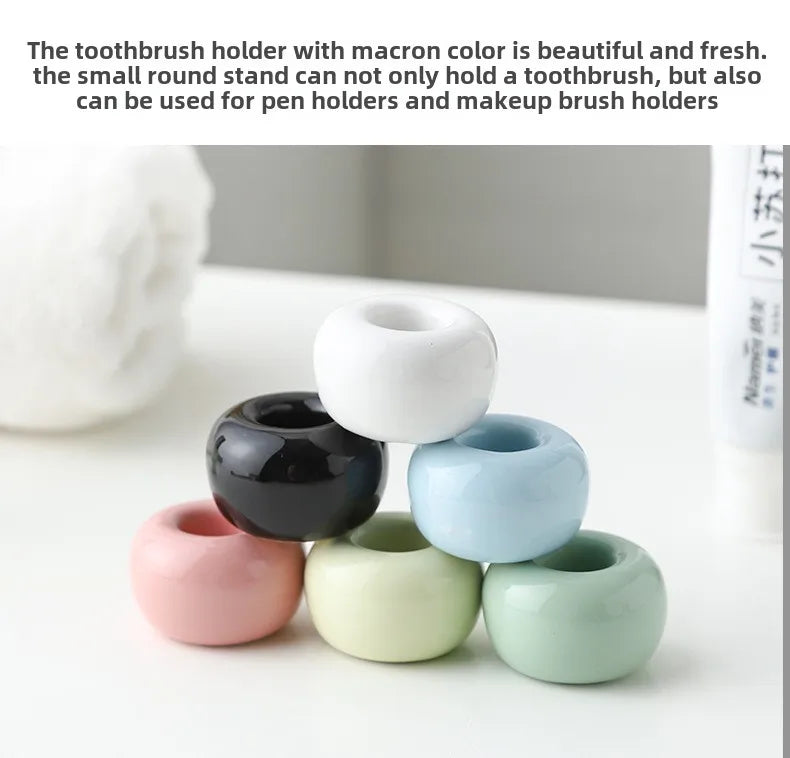 Pc Mini Ceramics Handmade Toothbrush Holder Stand Bathroom