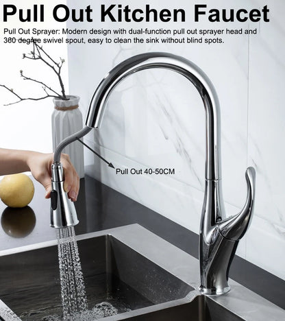 Brass Touch On Fauct Pull Down Cold Sink
