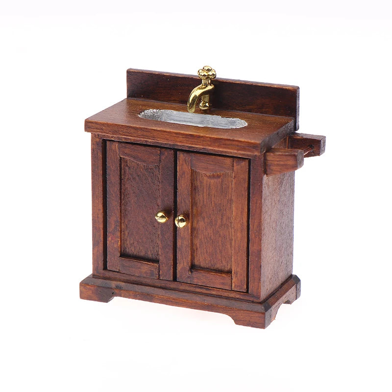 Realistic 1/12 Scale Dollhouse Simulation Wash Basin Toy
